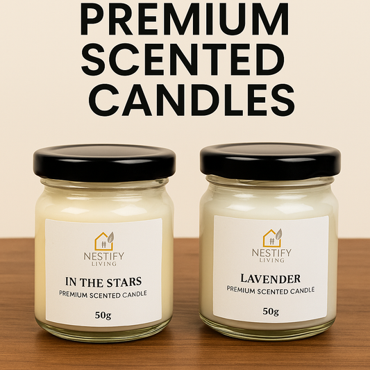 Scented Candle Combo – In The Stars & Lavender | Premium Soy Wax (2 x 50g)