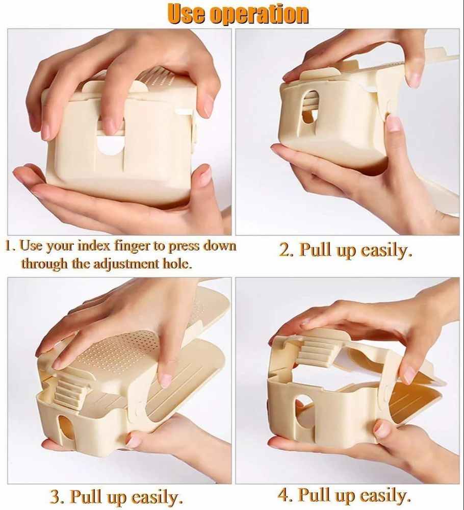 PLastic Shoe Organiser Adjustable Shoe slot (Pair of 2)